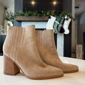 Marc Fisher Beige Suede Ankle Boots